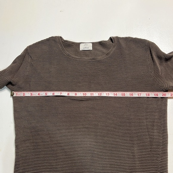 Aritzia Wilfred Brown Striped Long Sleeve Sweater size S - Picture 7 of 9
